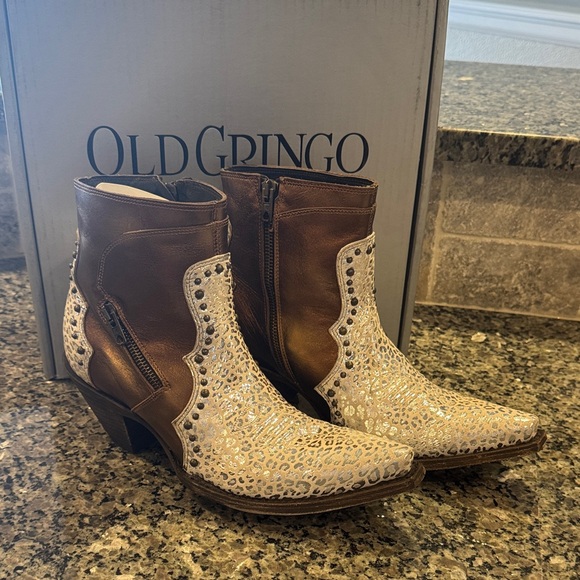 Old Gringo Women\'s Tan and Cream Ankle Booties